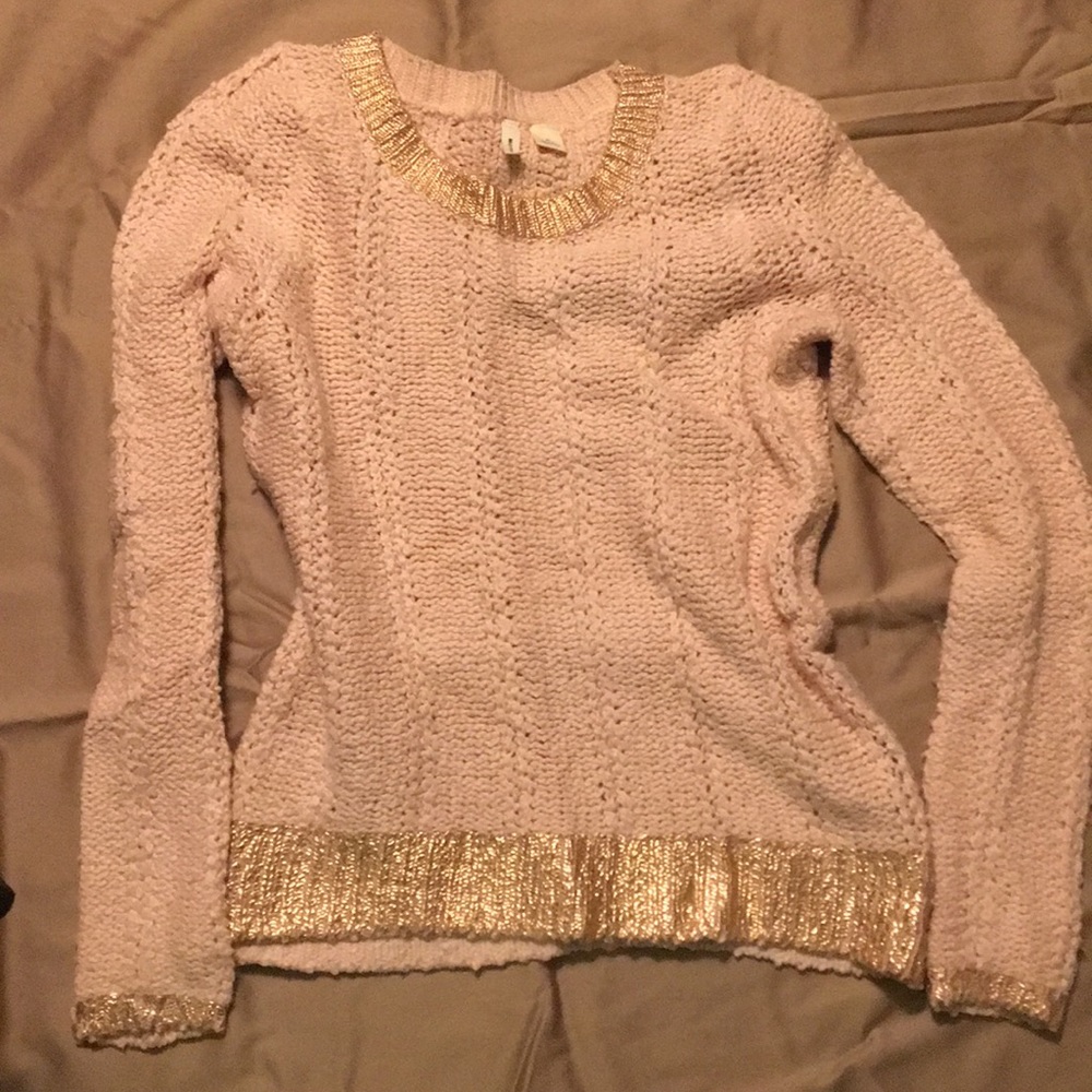 Anthropologie Moth shimmer hem sweater